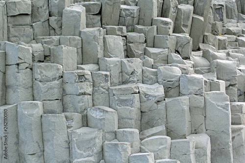 Grey rock formation from lava fields in Iceland