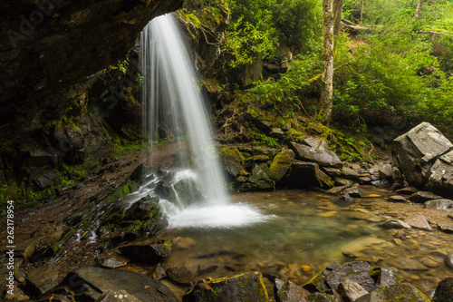 Grotto Falls in Great Smoky Mountains National Park in Tennessee, United States