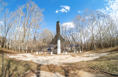 Monument to Sukhoi Su-9 aircraft