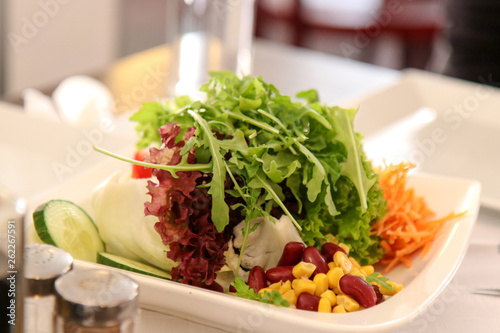 Fresh healthy Classic Caesar salad on plate