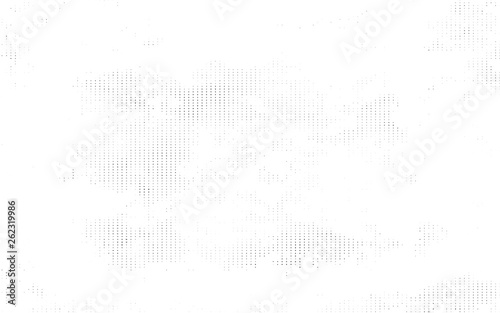 Texture of black lines, scratches, dots on white background. Abstract decorative ink and print graphic pattern.