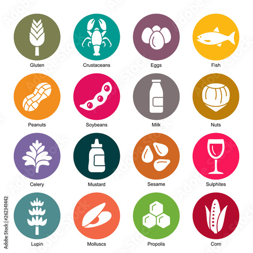 Allergens icon set