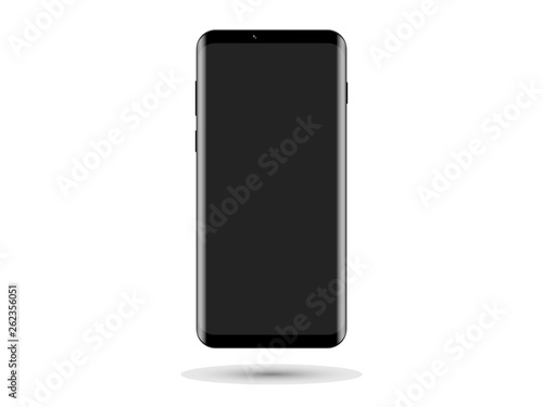 Smartphone on white background isolated vector illustration. power off black screen 