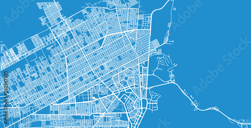 Urban vector city map of Cancun, Mexico