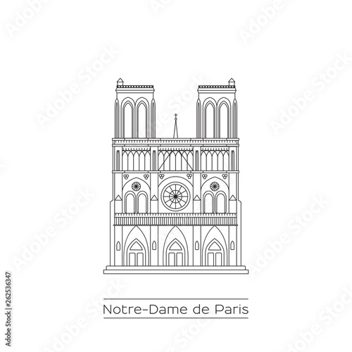 Notre Dame Cathedral line drawing
