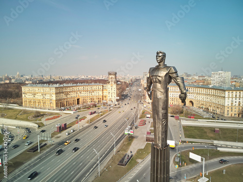 Gagarin Square. Monument to the first cosmonaut Yuri Gagarin.