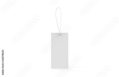 Blank plastic travel number luggage identifier tag, mock up template on isolated white background, 3d illustration