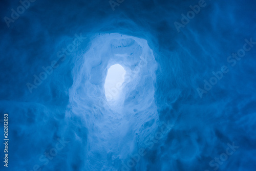 The polar arctic Northern ice cave in Norway Svalbard in Longyearbyen city 