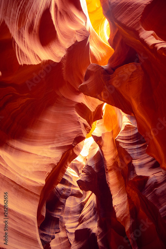 Amazing sandstone structures in the Upper Antelope Canyon - travel photography