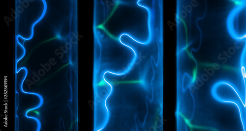 abstract neon background - electrical discharges in an inert gas flasks
