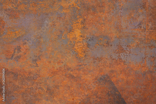 Rust Surface. Close-up Of Dark Hard Rust On An Old Sheet Of Metal Texture. Grunge Rusty Old And Dirty Metal Plate. Iron Surface Full Area Background Pattern.