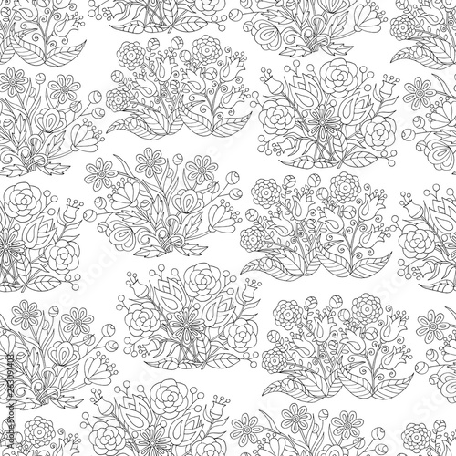 Seamless pattern of hand-drawn colors, for coloring pages