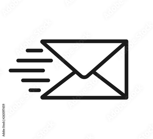 Send message icon on white background. Vector