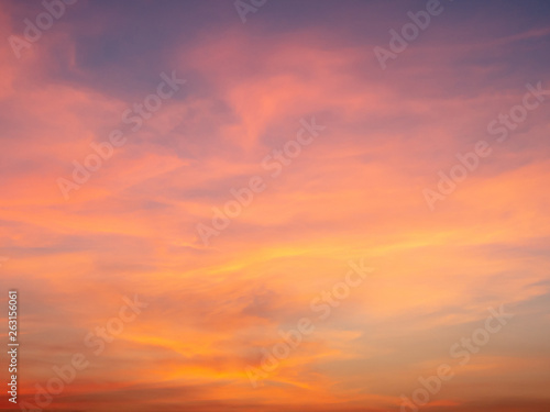 colorful warm and sweet color of beautiful sunset sky background.