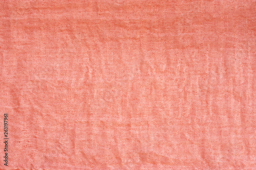 Coral colored voile fabric