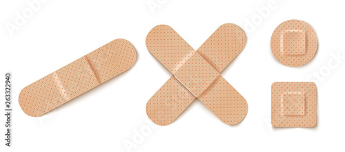 Vector set illustrations of band aids