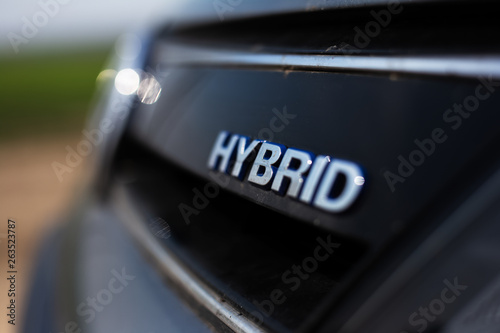 Hybrid, ecologic car symbol.