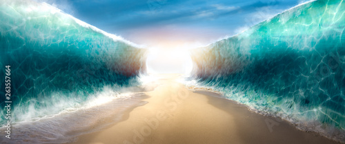 parting the red sea concept, photo composite