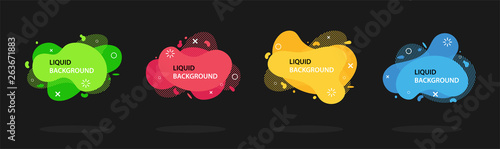 Modern abstract vector banner set. Flat geometric liquid form with various colors. Modern vector template, Template for the design of a logo, flyer or presentation. EPS 10