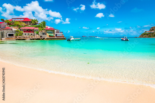 Plaża w St Barts, Morze Karaibskie.