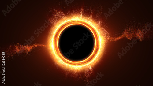Futuristic head up display simulation of a Black Hole a region of space-time exhibiting such strong gravitational effects that nothing can escape