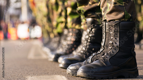 Army boots close up