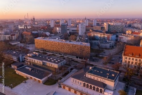 Wroclaw University of Science and technology Campus aerial view