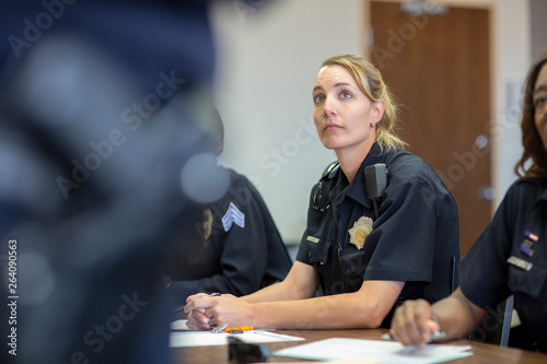 Police Woman Classroom Preparation