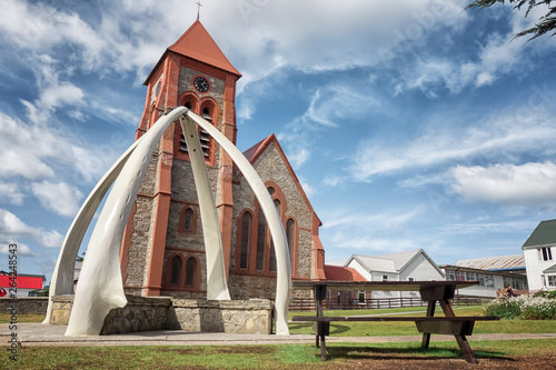 The whale bone arch at Christ Church Cathedral in Port Stanley,the Falklands