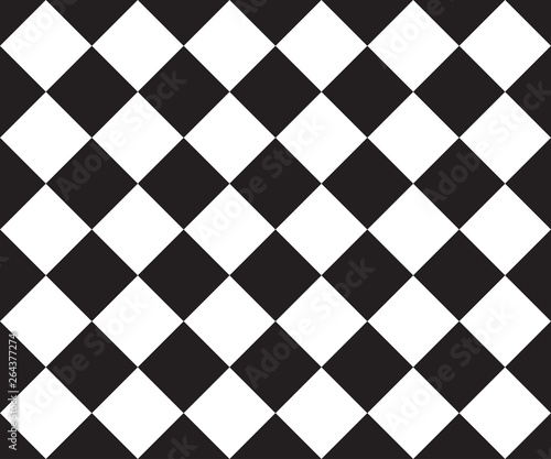 Black and white cage plaid. Ska background. Race flag. Vector seamless pattern