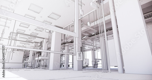 BIM model of internal engineering communications of the building