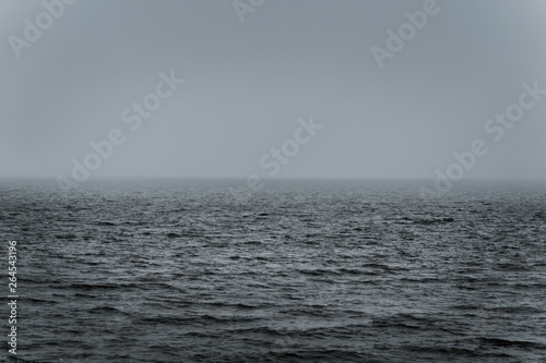 Dark sea with fog