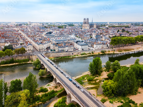 Orleans aerial panoramic view, France