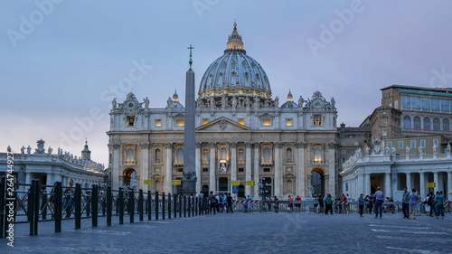dusk at st peter's basilica in vatican city