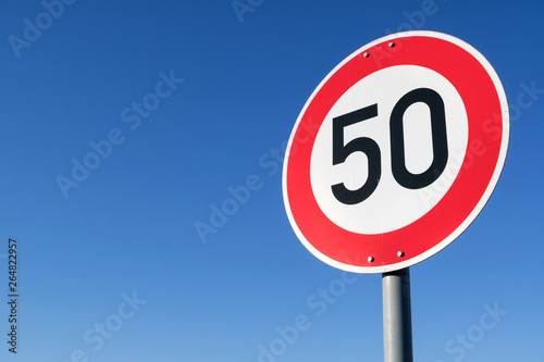 German road sign: speed limit 50 km/h