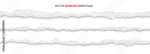 realistic torn paper edges, vector illustration