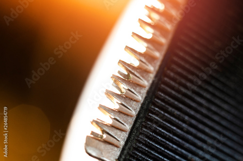 Electric hair clipper blade close up