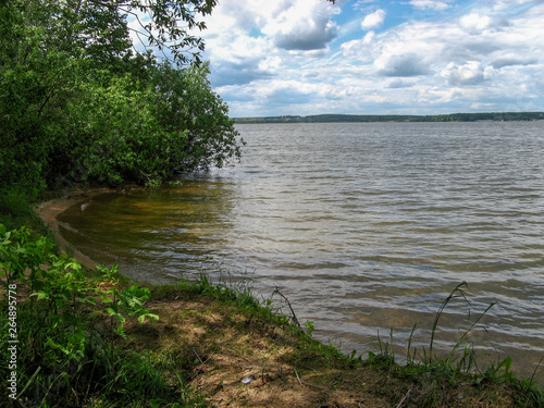 lake inside yuri gagarin park at chelyabinsk russia