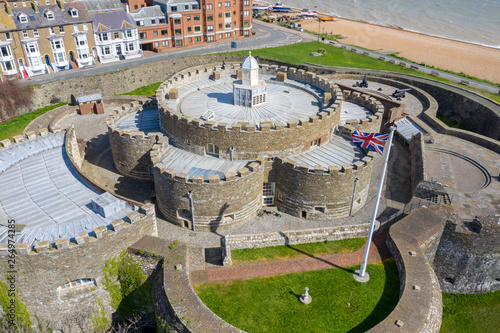 Aerial view of Deal castle, Deal, Kent, UK