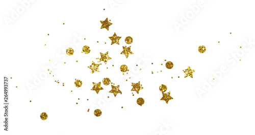 Scattered golden seqines and stars