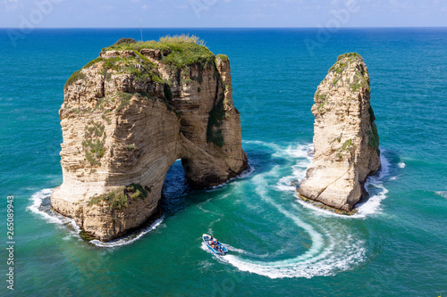 Pigeon Rocks in Raouche, Beirut, Lebanon