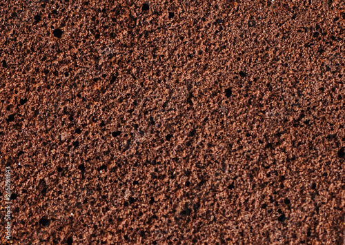 Sponge cake of chocolate close up macro