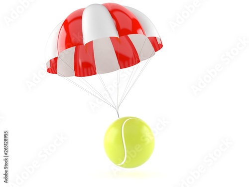 Tennis ball with parachute