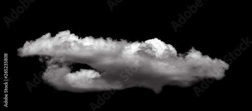 White cloud isolated over a black background realistic cloud.