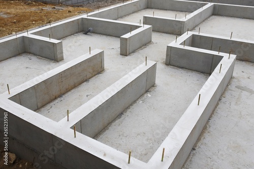 Foundation work of housing construction