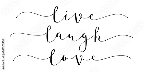 LIVE LAUGH LOVE brush calligraphy banner