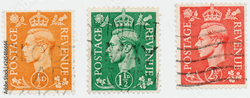 Vintage stamp printed in Great Britain 1951 shows , King George VI