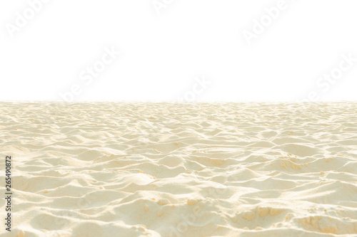 Beach isolated, Fine beach sand in the summer sun on white background.