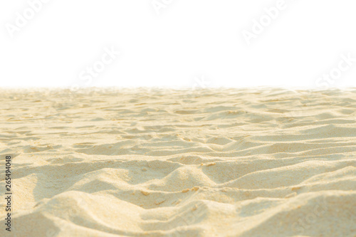 Fine beach sand in the summer sun on white screen