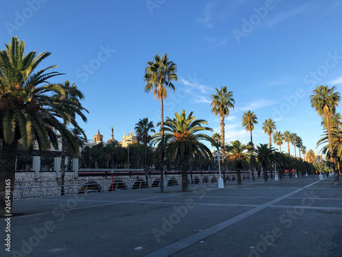 Boulevard around the port of Barcelona